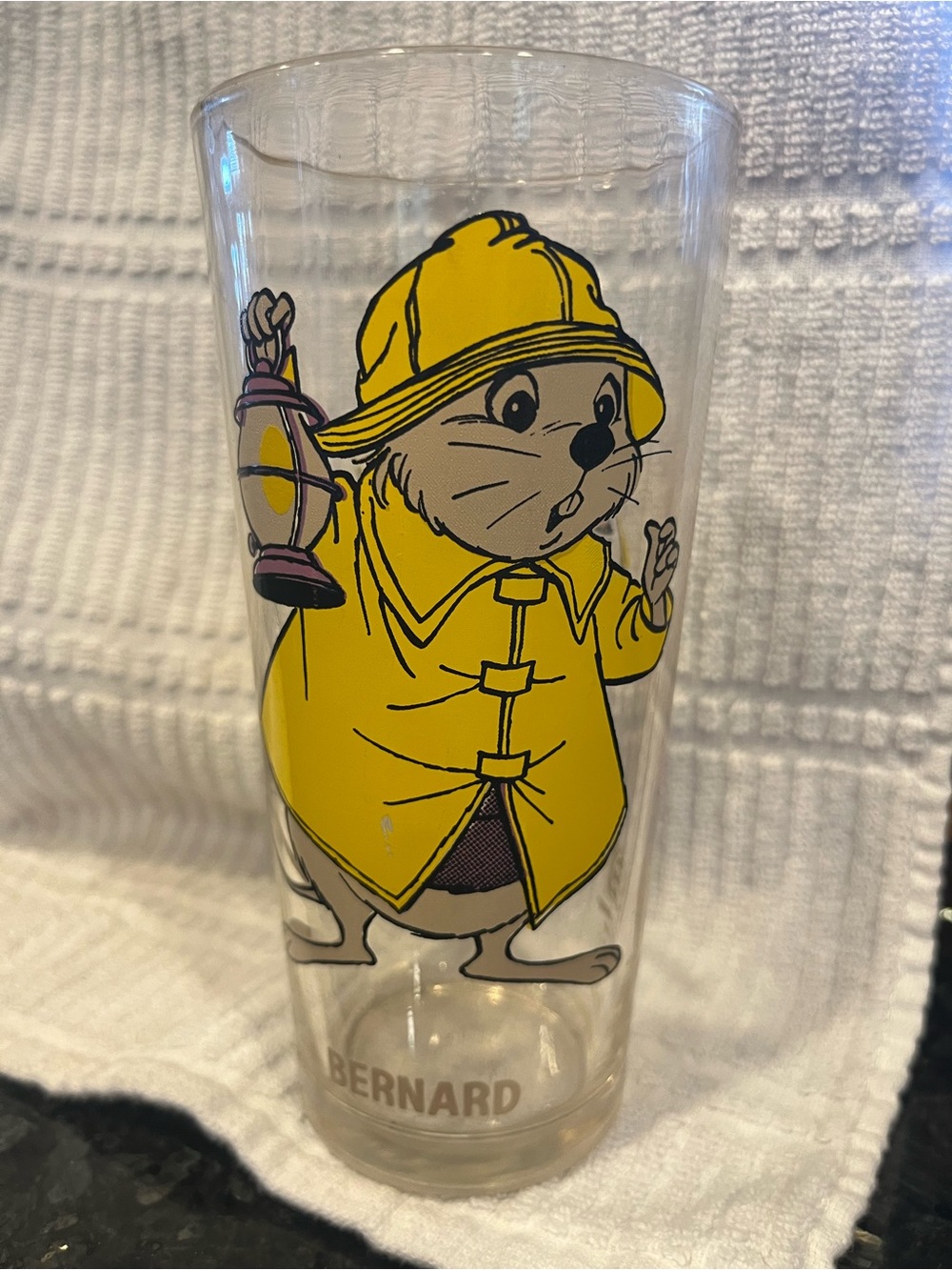 Pepsi Bernard from The Rescuers Yellow Raincoat Cartoon Glass